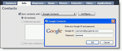 Sync iPhone/iPod With Google