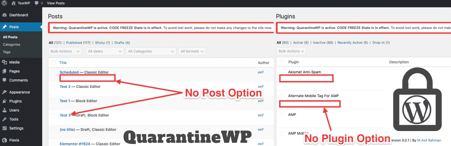 Code Freeze Your WordPress Dashboard: Introducing QuarantineWP