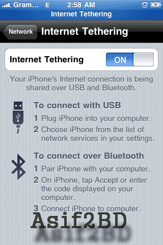 Connect Your Computer With Internet Via iPhone 2G,3G,4G & iPad